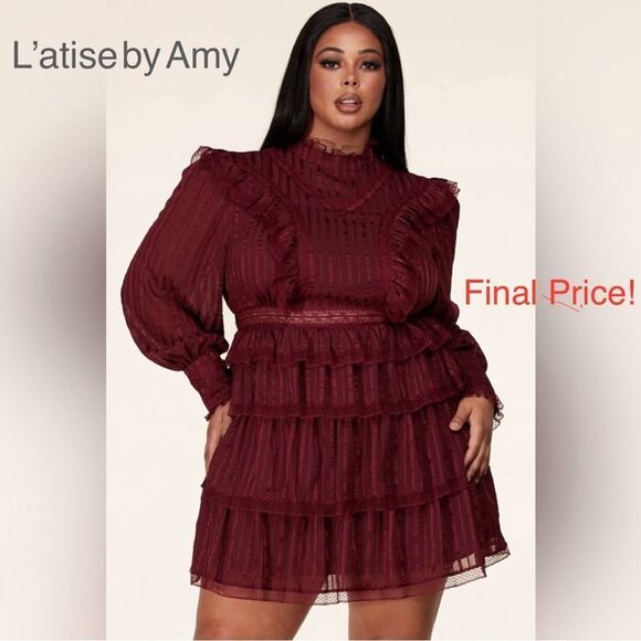 ❤️BRAND NEW! L’atise by Amy Plus Size Lace Skater Dress - Picture 8 of 8